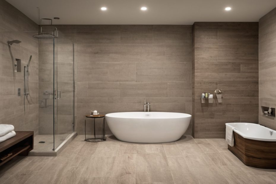 Where can bathroom remodel ideas be simplified without making the room feel unfinished shown in a luxury residential interior