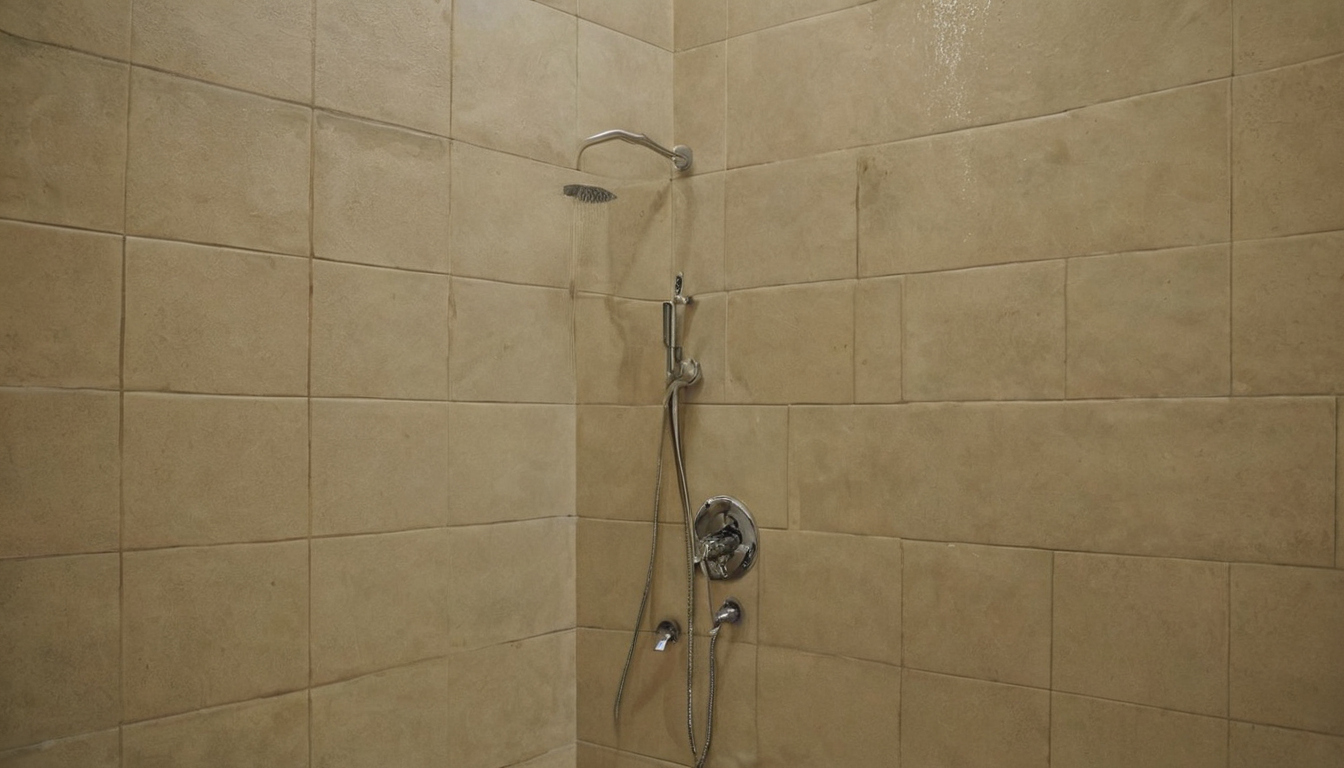 What are the material specifications for solid shower wall panels versus ceramic tile